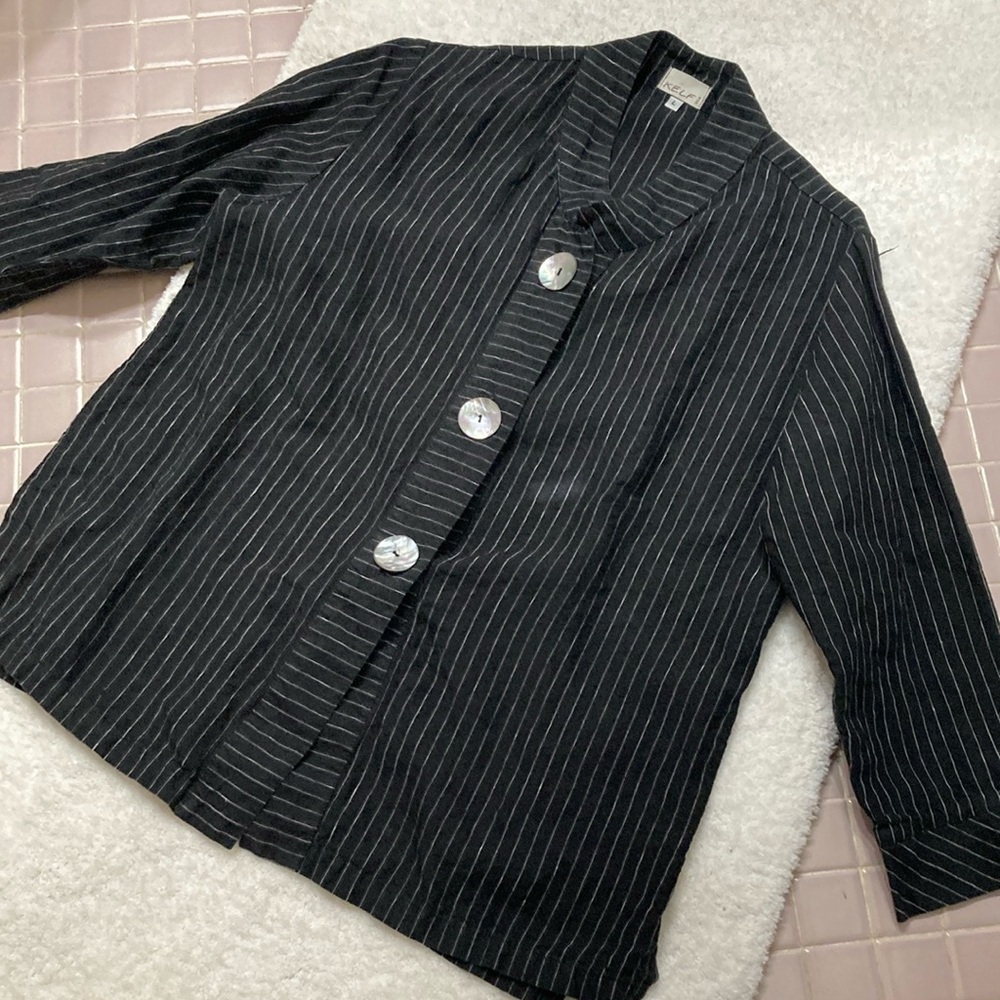 ELF Black Pinstripe Tunic Top
